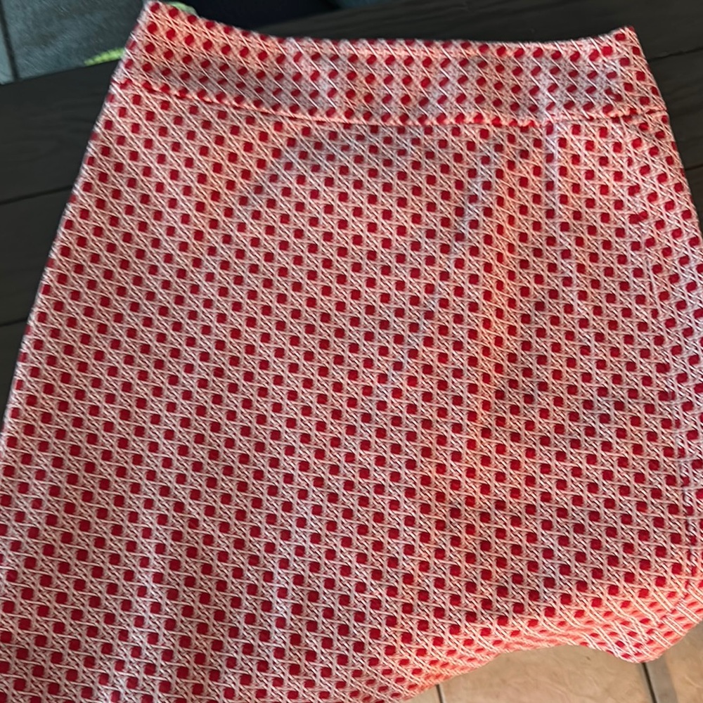 Red and White Patterned Women's Skirt